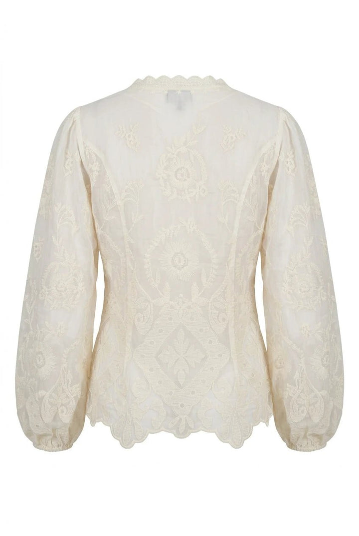 Hazel Shirt White Embroidery | Skjorter og bluser | Smuk