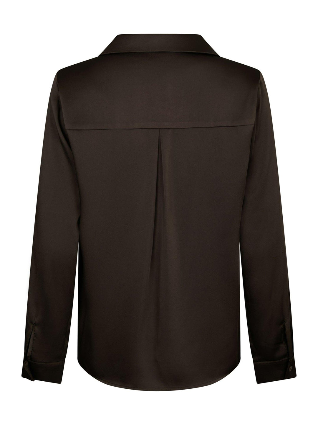 Hazelle Drapy Satin Shirt Dark Brown | Skjorter og bluser | Smuk