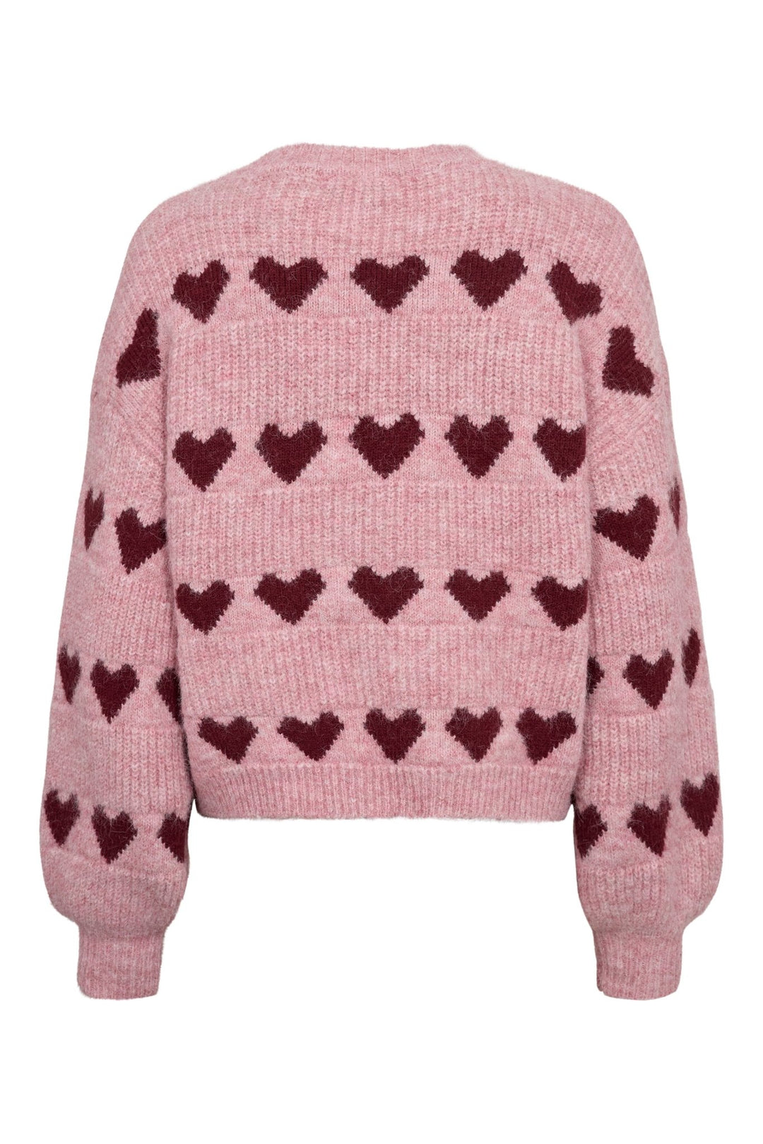 Heart Knit Pullover Bordeaux/Rose | Genser | Smuk