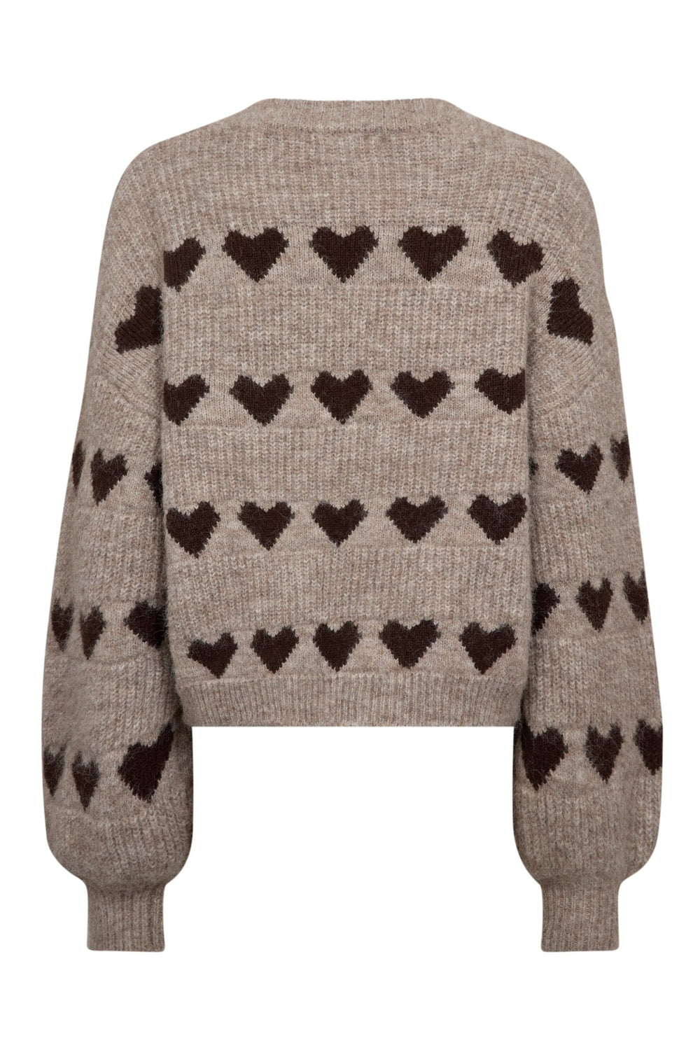 Heart Knit Pullover Sand/Brown | Genser | Smuk