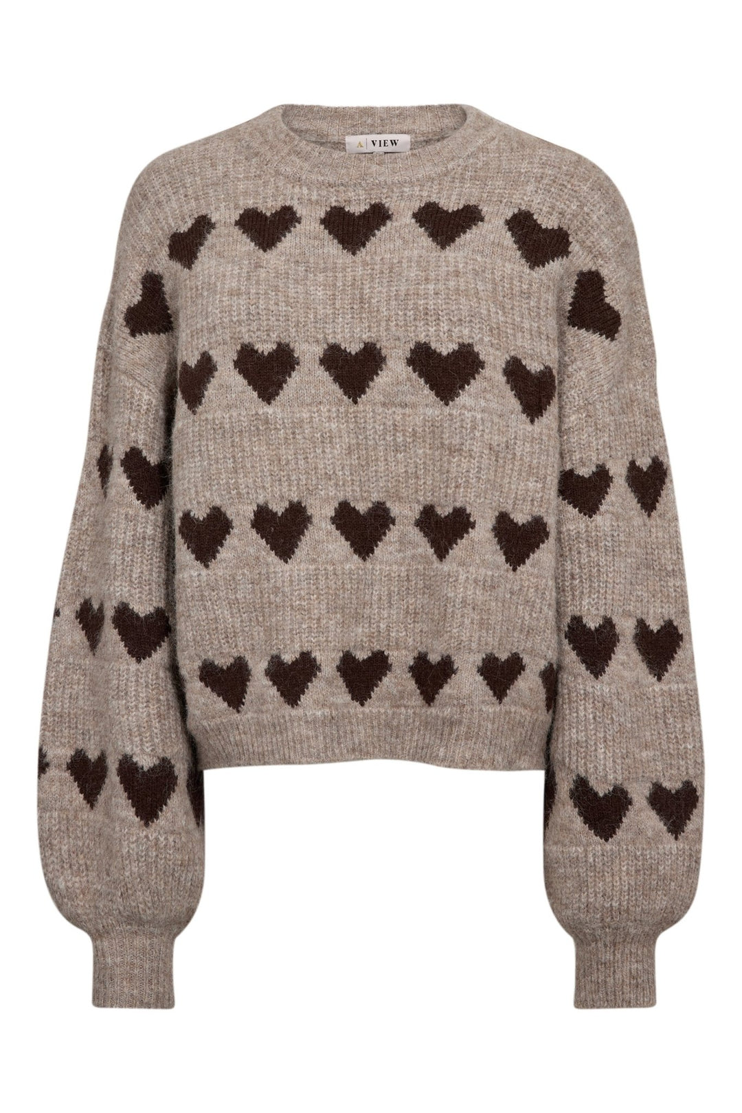 Heart Knit Pullover Sand/Brown | Genser | Smuk