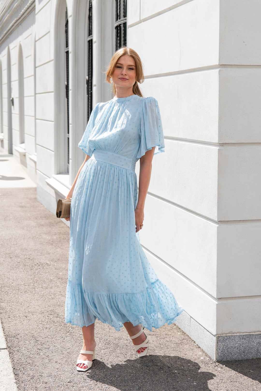 Heena Dress Blue Georgette | Kjoler | Smuk - Dameklær på nett