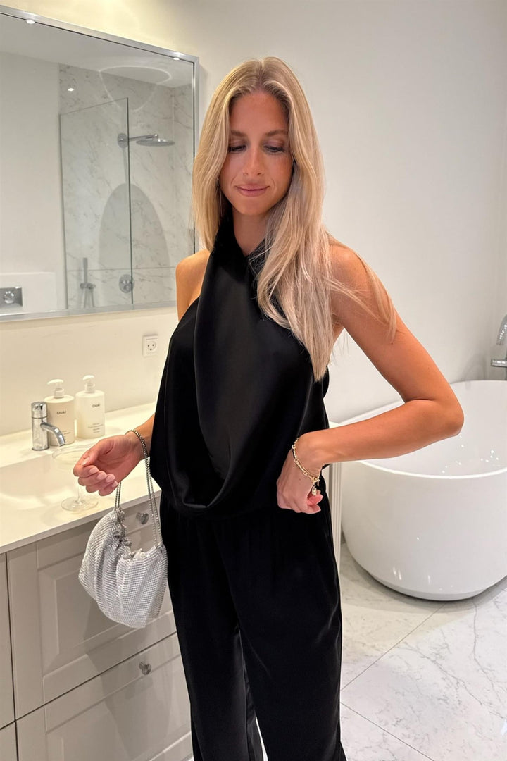 Holly Wrap Top Black | Topper | Smuk