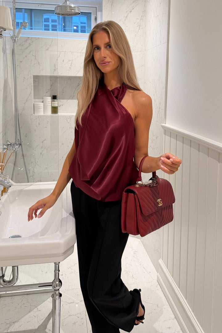 Holly Wrap Top Bordeaux | Topper | Smuk