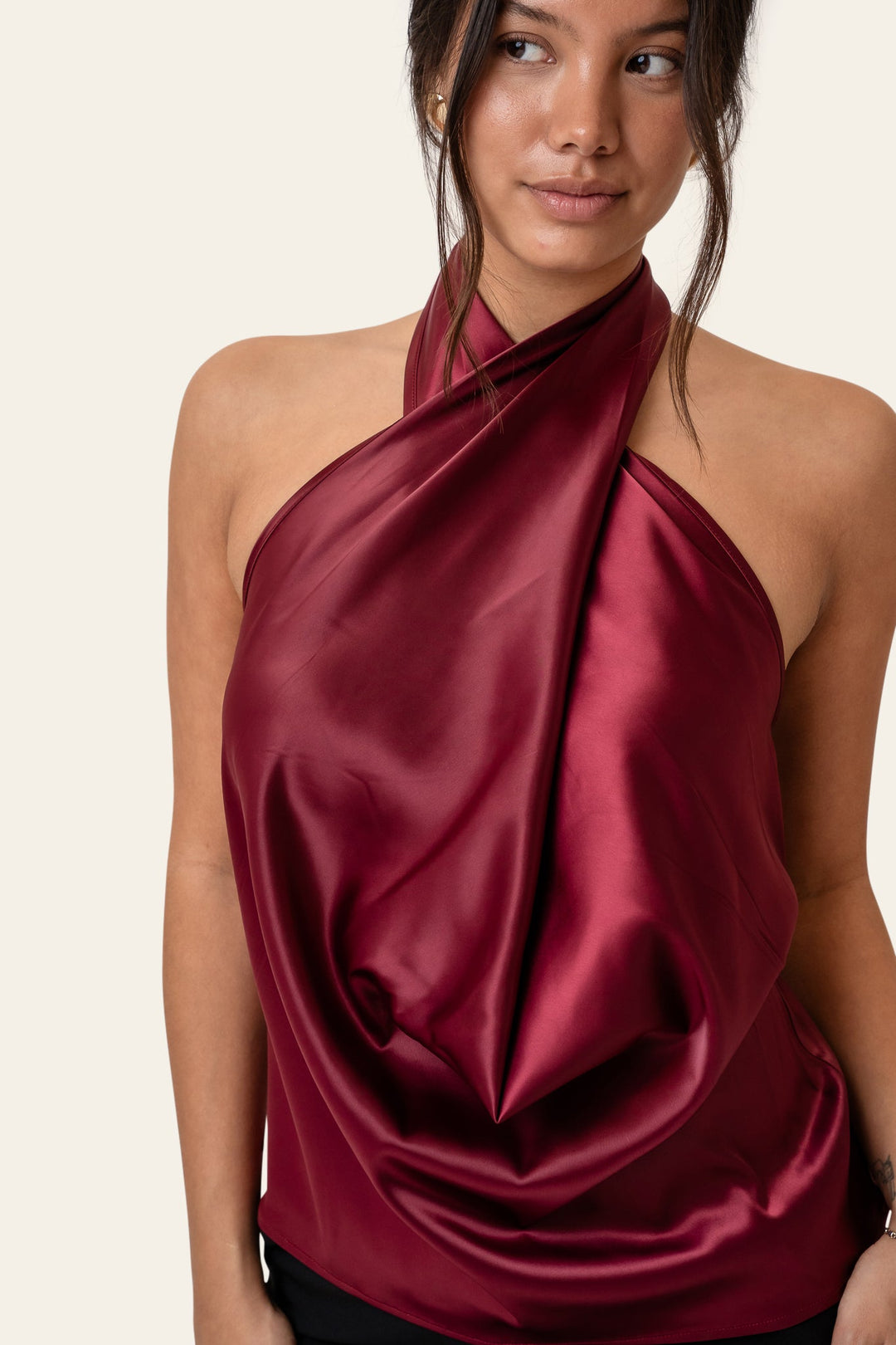 Holly Wrap Top Bordeaux | Topper | Smuk