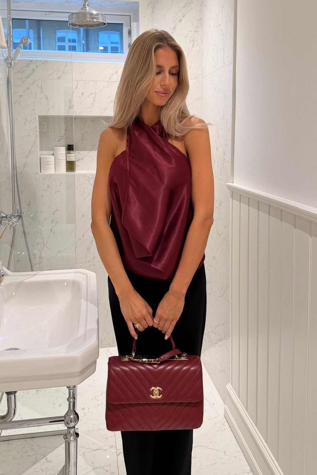 Holly Wrap Top Bordeaux | Topper | Smuk