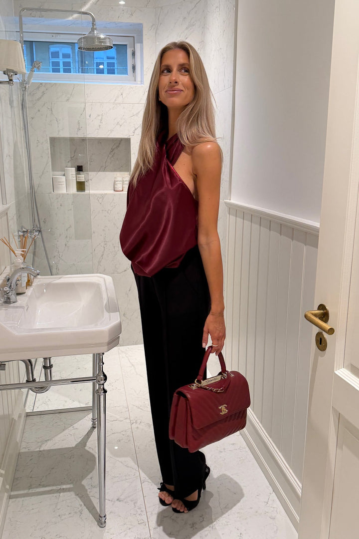 Holly Wrap Top Bordeaux | Topper | Smuk