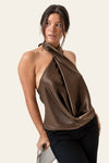 Holly Wrap Top Dark Brown