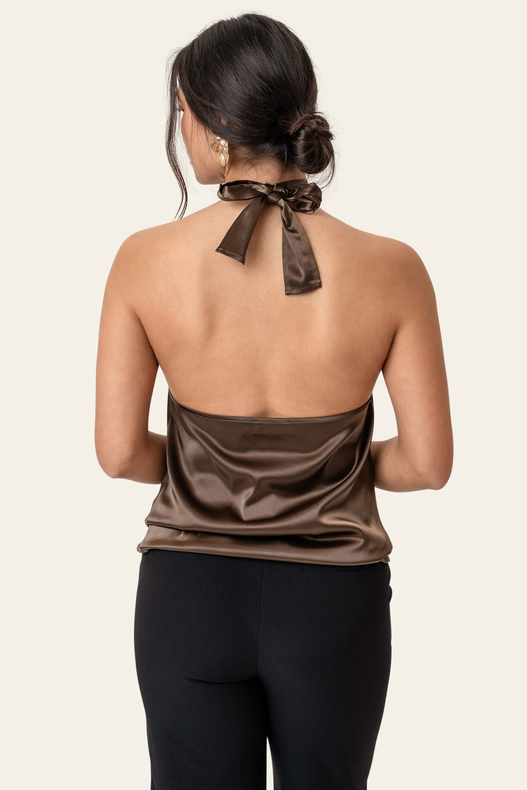 Holly Wrap Top Dark Brown | Topper | Smuk