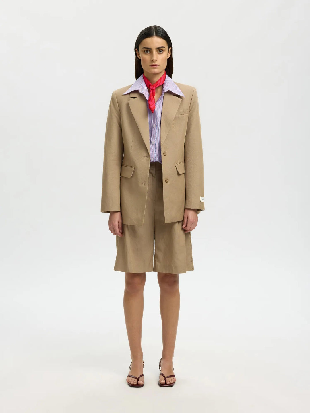 Hotel Amour Oversize Ls Shirt Fresh Pink Blue And White | Skjorter og bluser | Smuk