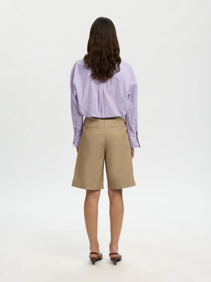 Hotel Amour Oversize Ls Shirt Fresh Pink Blue And White | Skjorter og bluser | Smuk