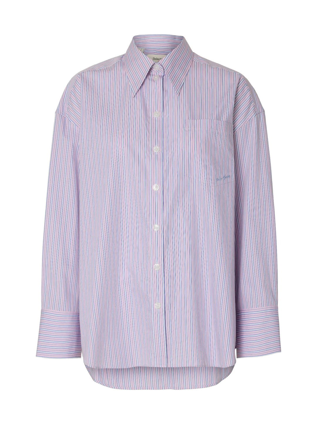 Hotel Amour Oversize Ls Shirt Fresh Pink Blue And White | Skjorter og bluser | Smuk