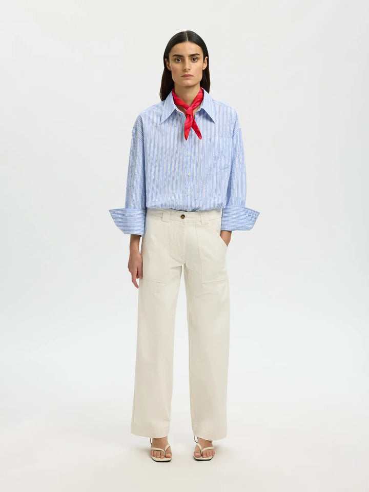 Hotel Amour Oversize Ls Shirt Light Blue Multi | Skjorter og bluser | Smuk