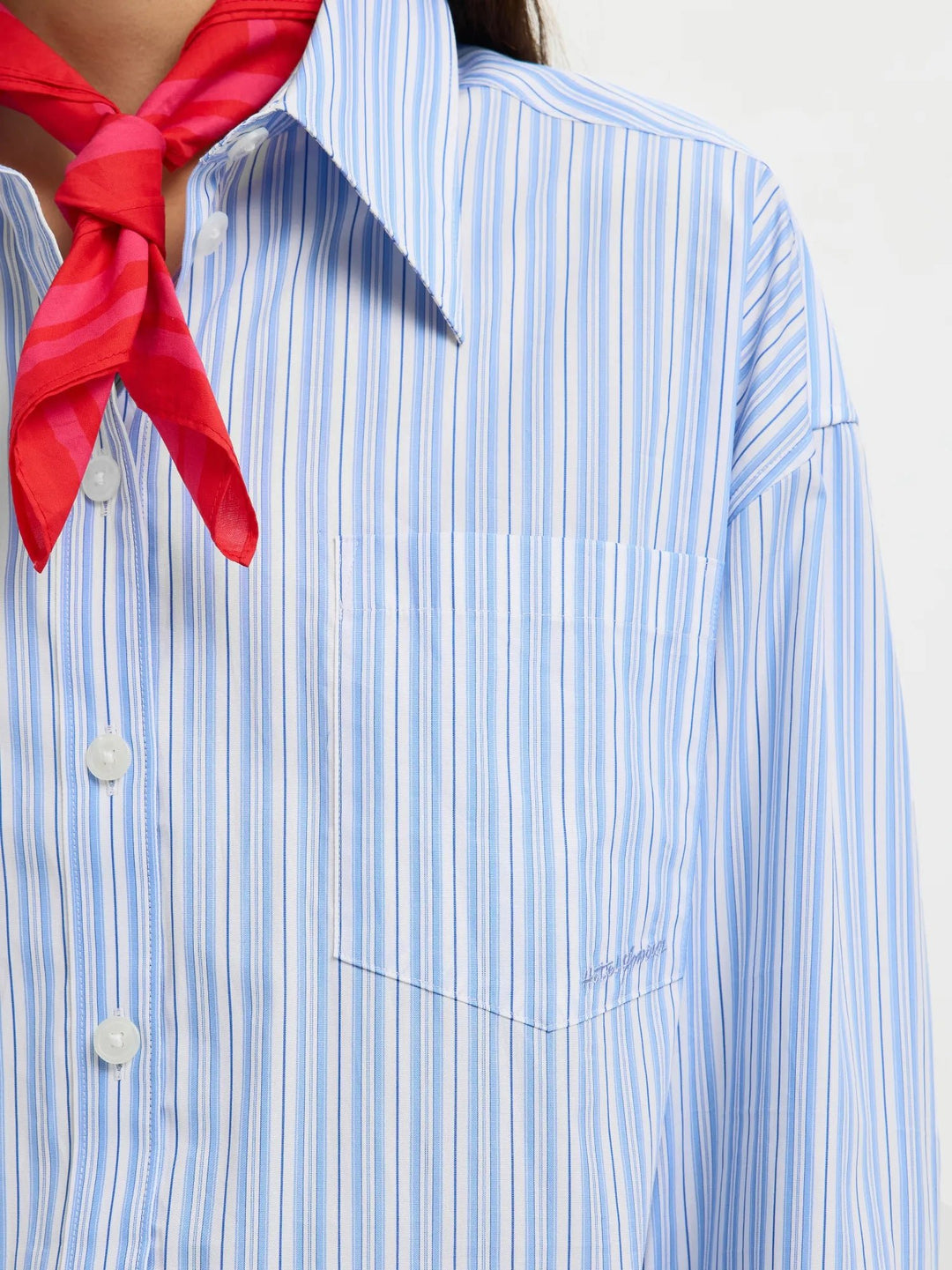 Hotel Amour Oversize Ls Shirt Light Blue Multi | Skjorter og bluser | Smuk