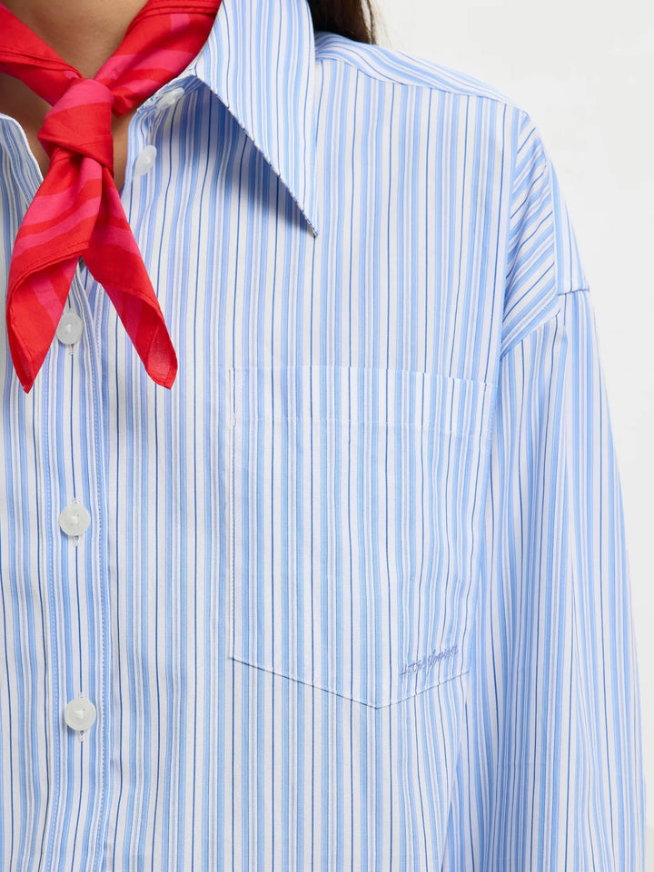 Hotel Amour Oversize Ls Shirt Light Blue Multi | Skjorter og bluser | Smuk