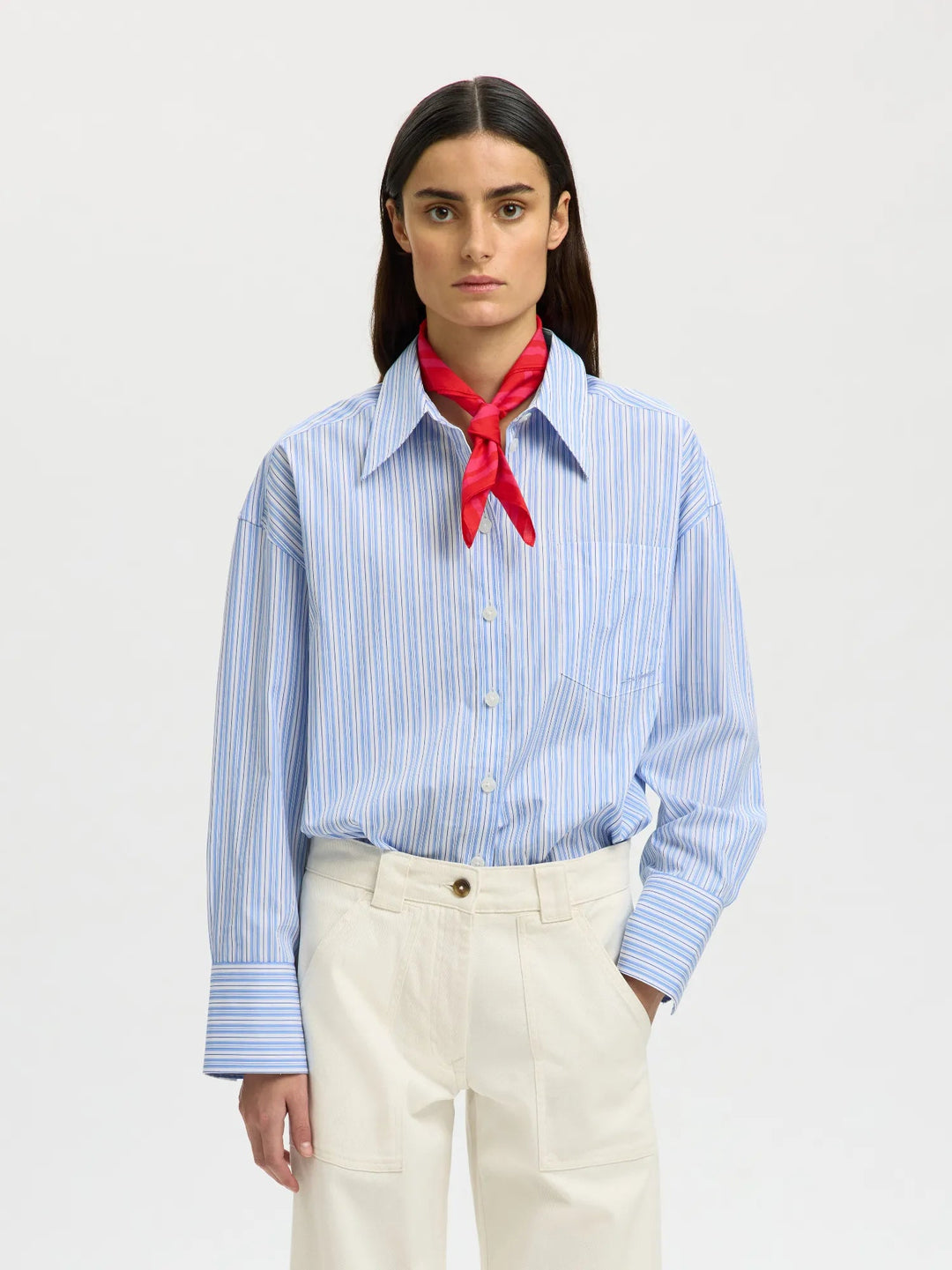 Hotel Amour Oversize Ls Shirt Light Blue Multi | Skjorter og bluser | Smuk