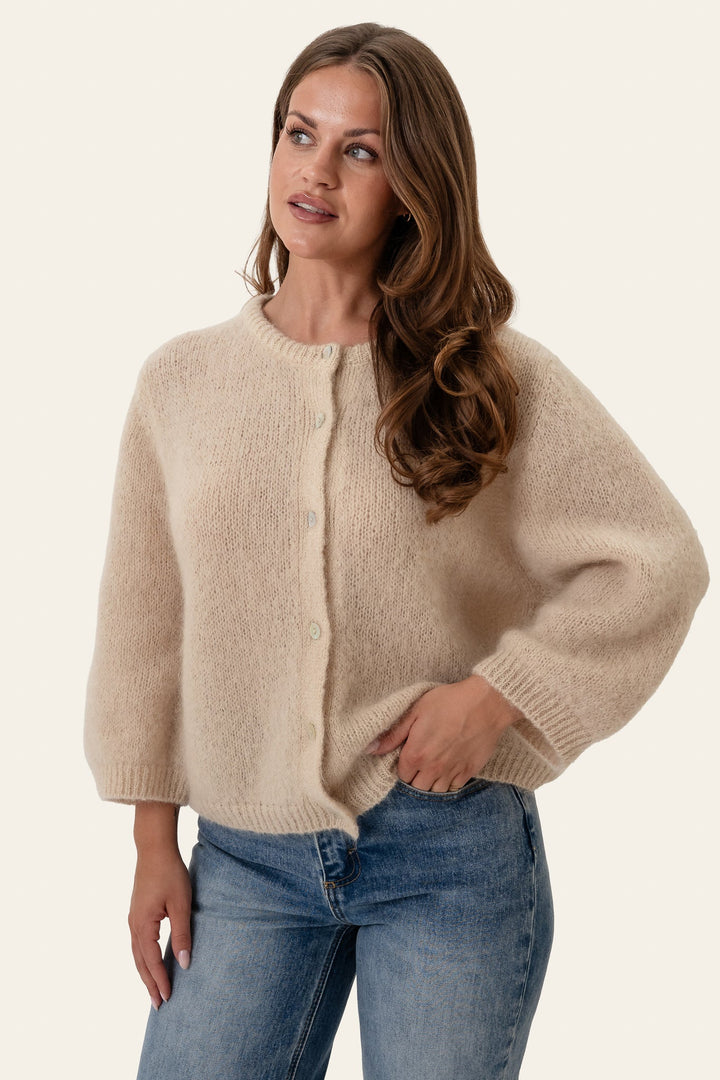 Ida 3/4 Cardigan Beige | Genser | Smuk