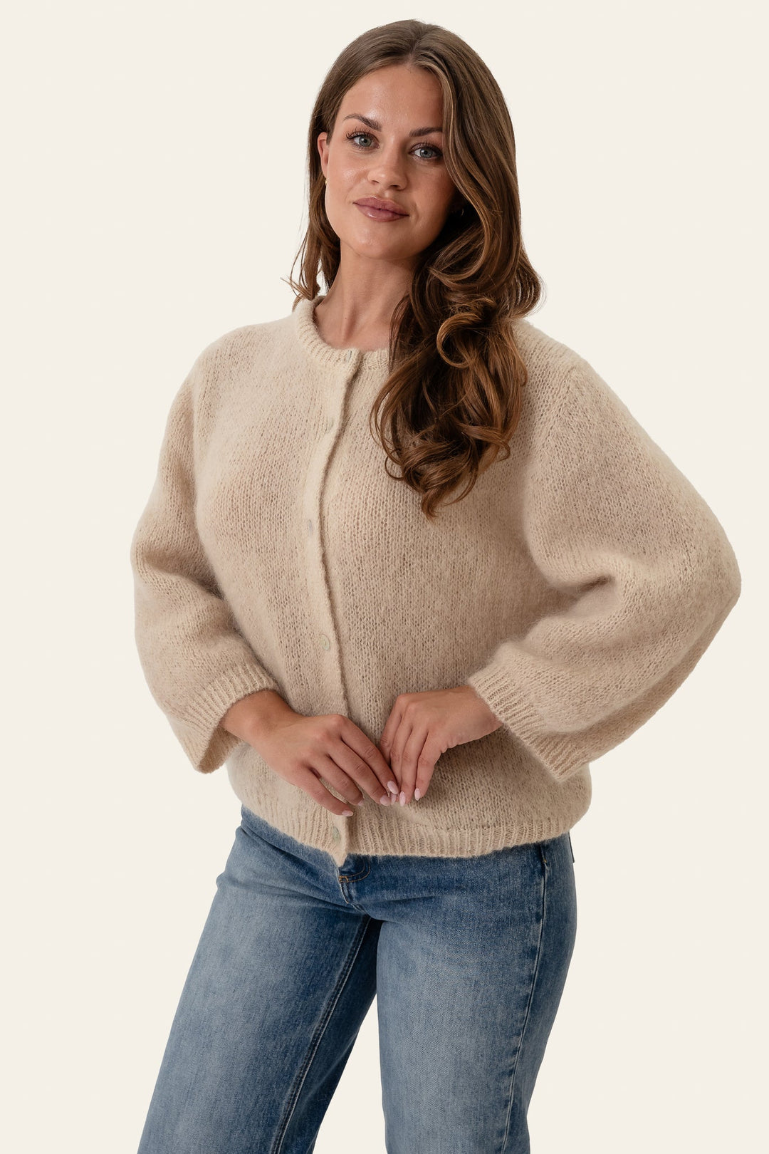 Ida 3/4 Cardigan Beige | Genser | Smuk