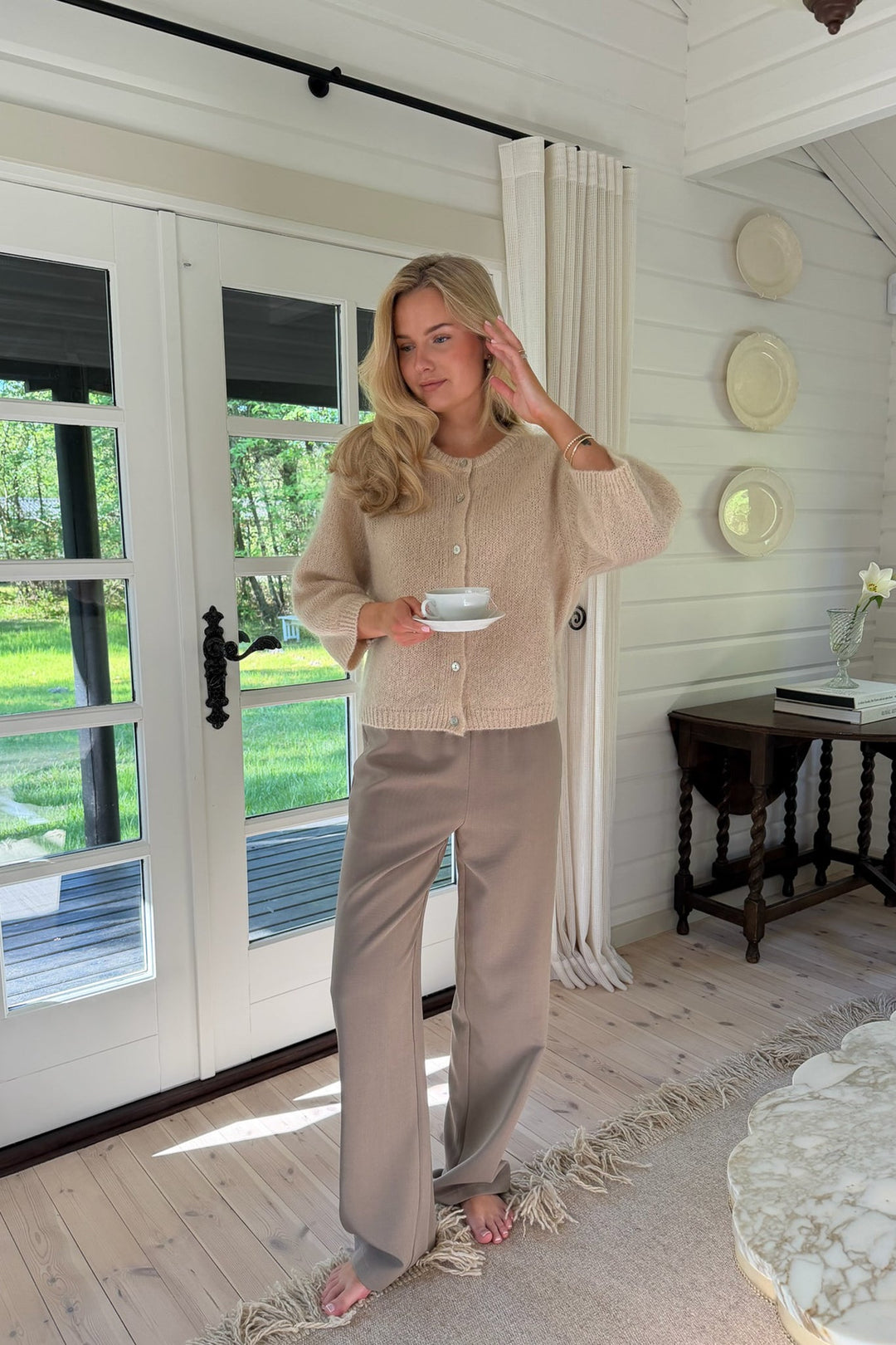 Ida 3/4 Cardigan Beige | Genser | Smuk