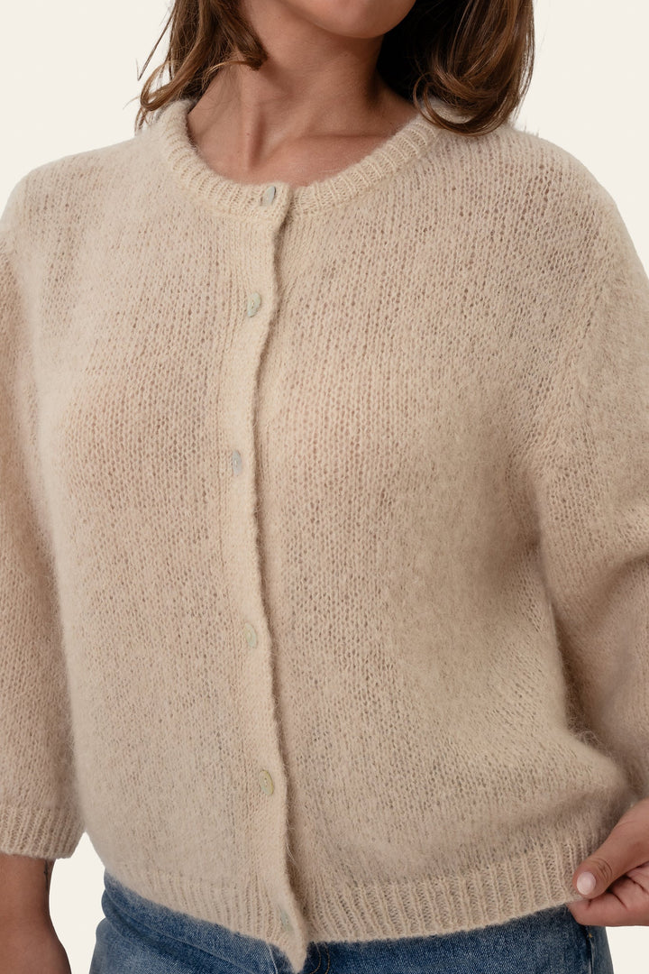 Ida 3/4 Cardigan Beige | Genser | Smuk