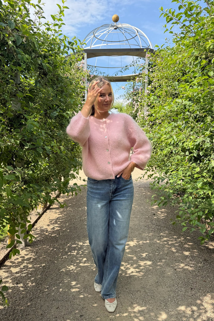 Ida 3/4 Cardigan Light Pink | Genser | Smuk