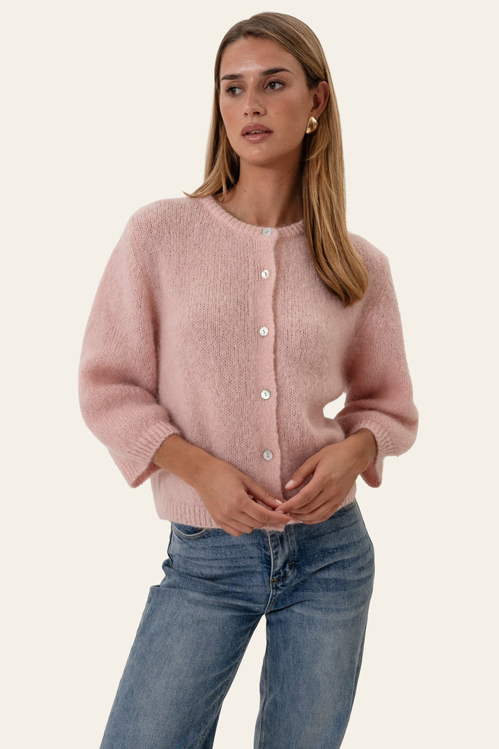 Ida 3/4 Cardigan Light Pink | Genser | Smuk