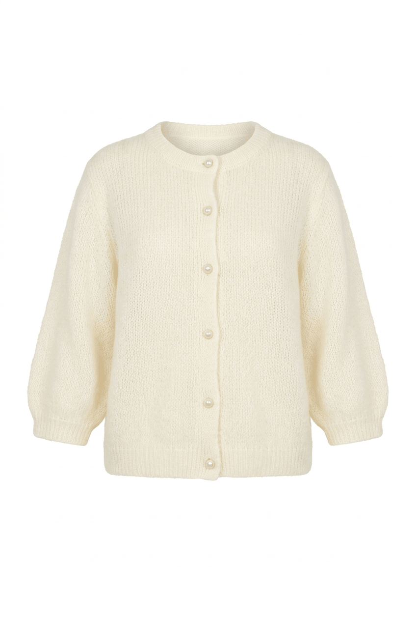 Ida 3/4 Cardigan White | Genser | Smuk