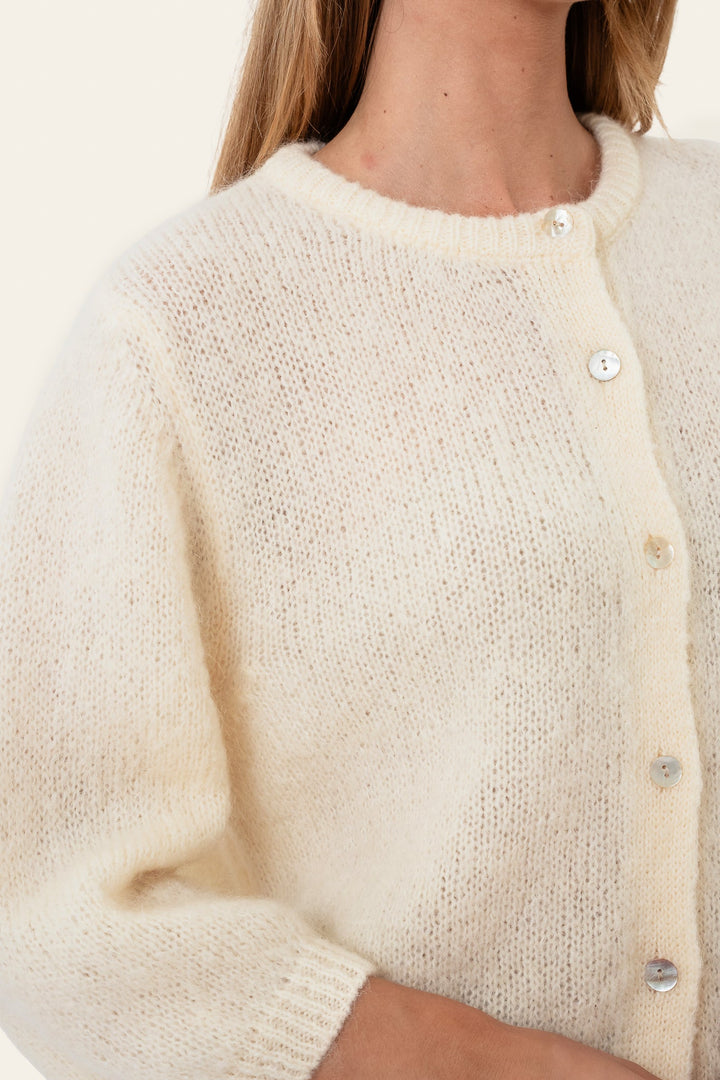 Ida 3/4 Cardigan White | Genser | Smuk