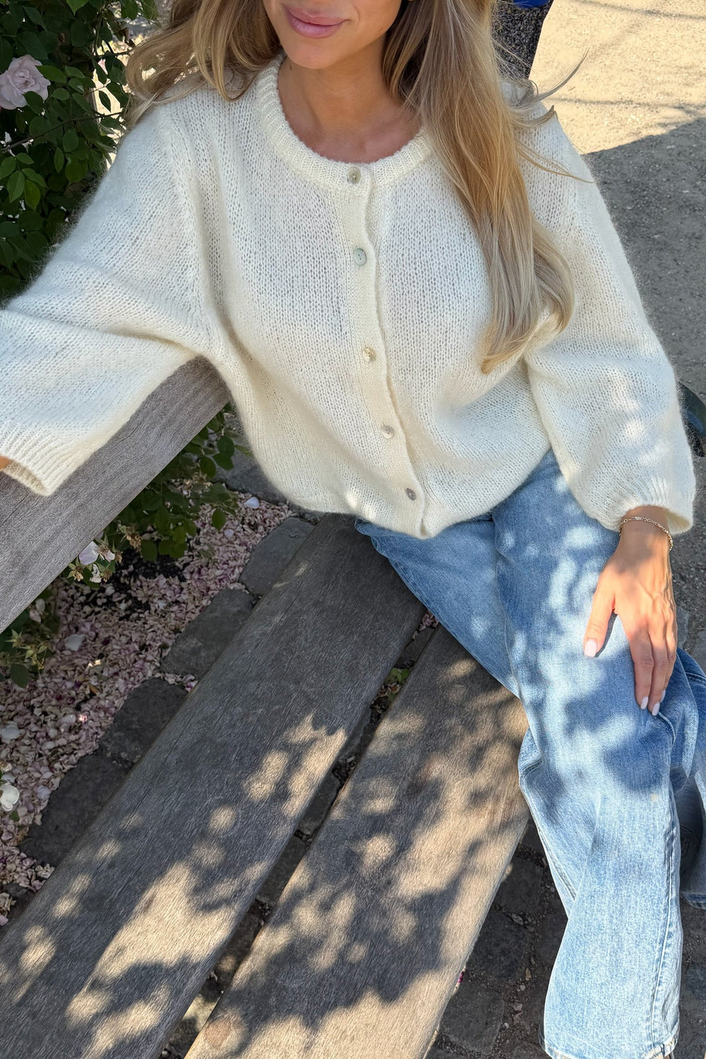 Ida 3/4 Cardigan White | Genser | Smuk
