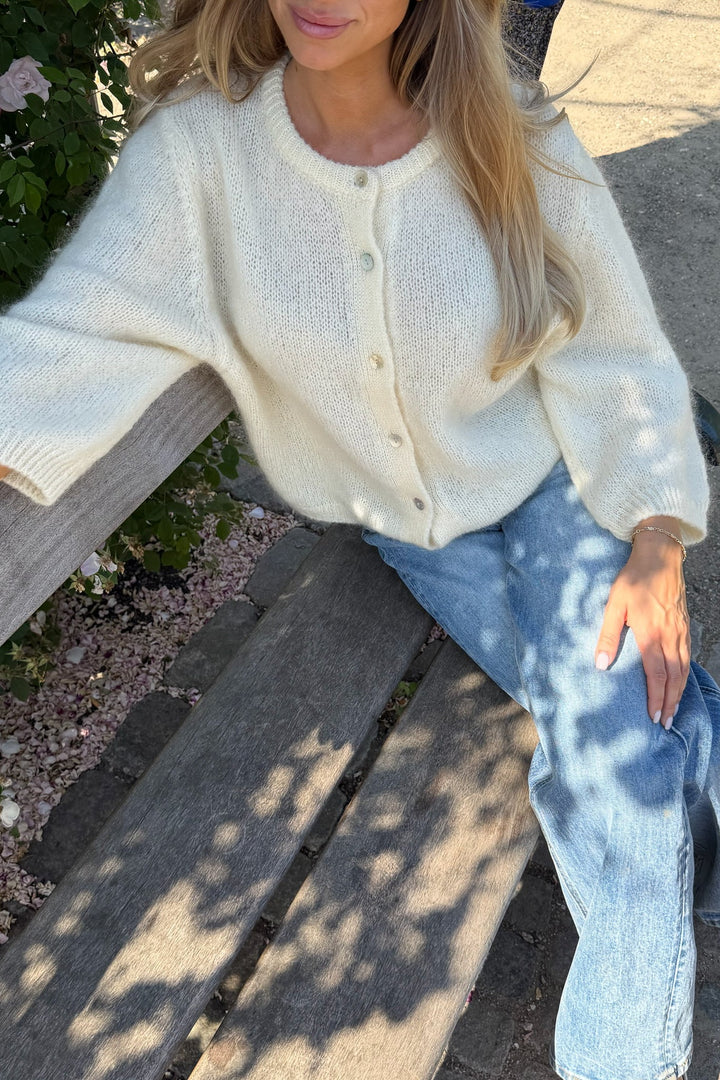 Ida 3/4 Cardigan White | Genser | Smuk