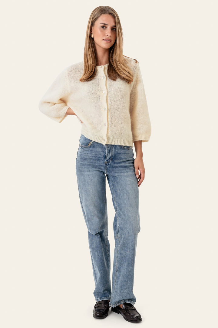 Ida 3/4 Cardigan White | Genser | Smuk