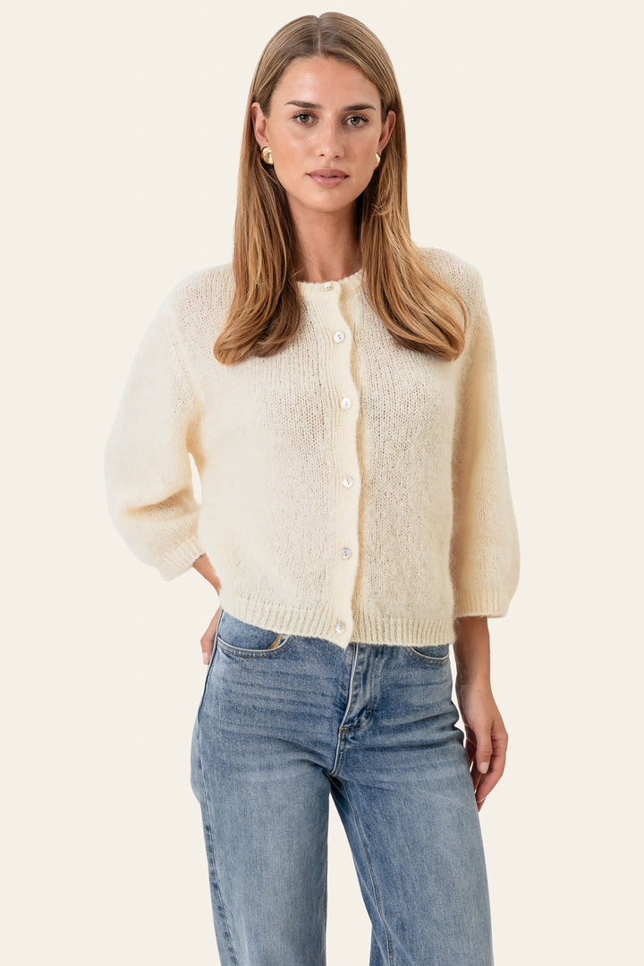 Ida 3/4 Cardigan White | Genser | Smuk