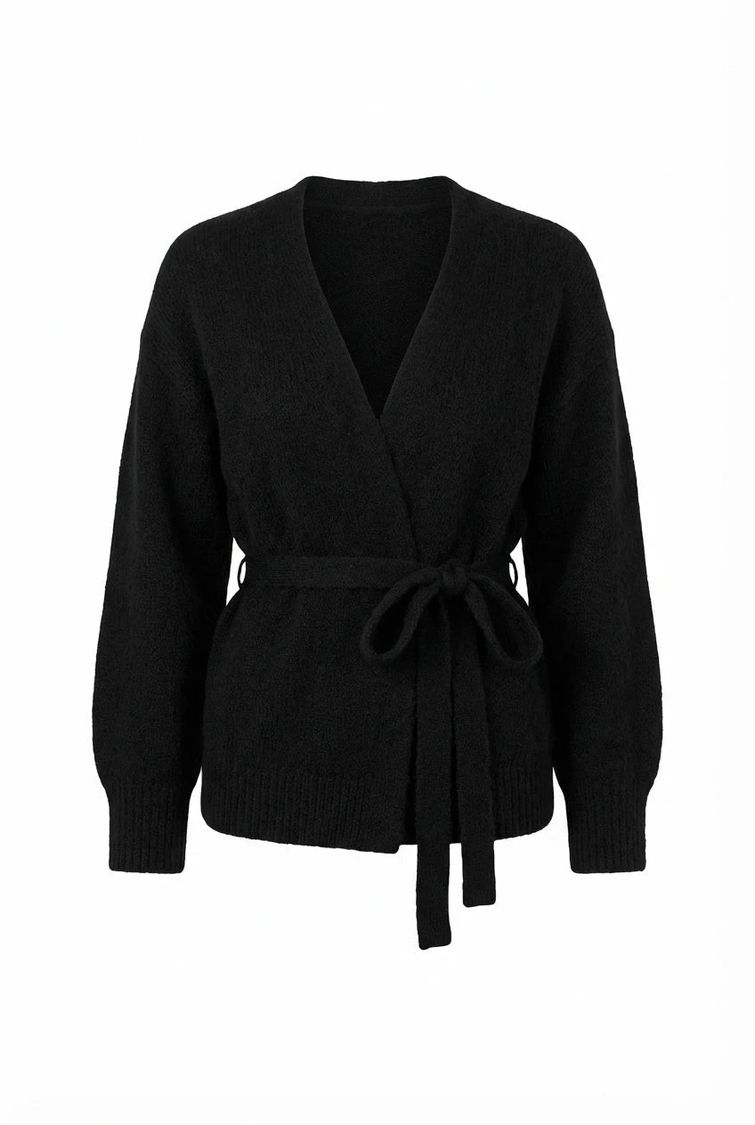 Ida Wrap Cardigan Black | Genser | Smuk