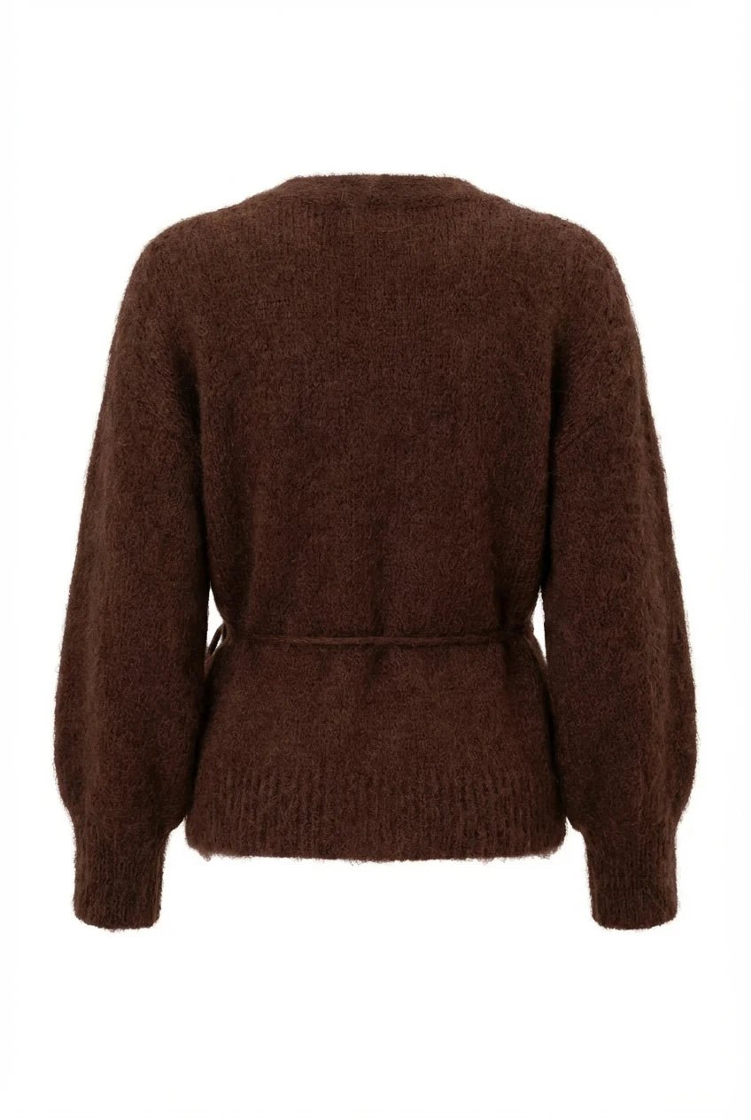 Ida Wrap Cardigan Dark Brown | Genser | Smuk