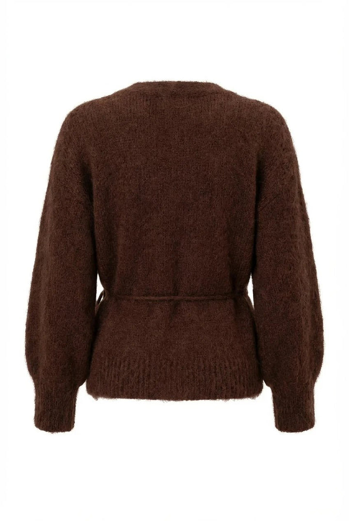 Ida Wrap Cardigan Dark Brown | Genser | Smuk