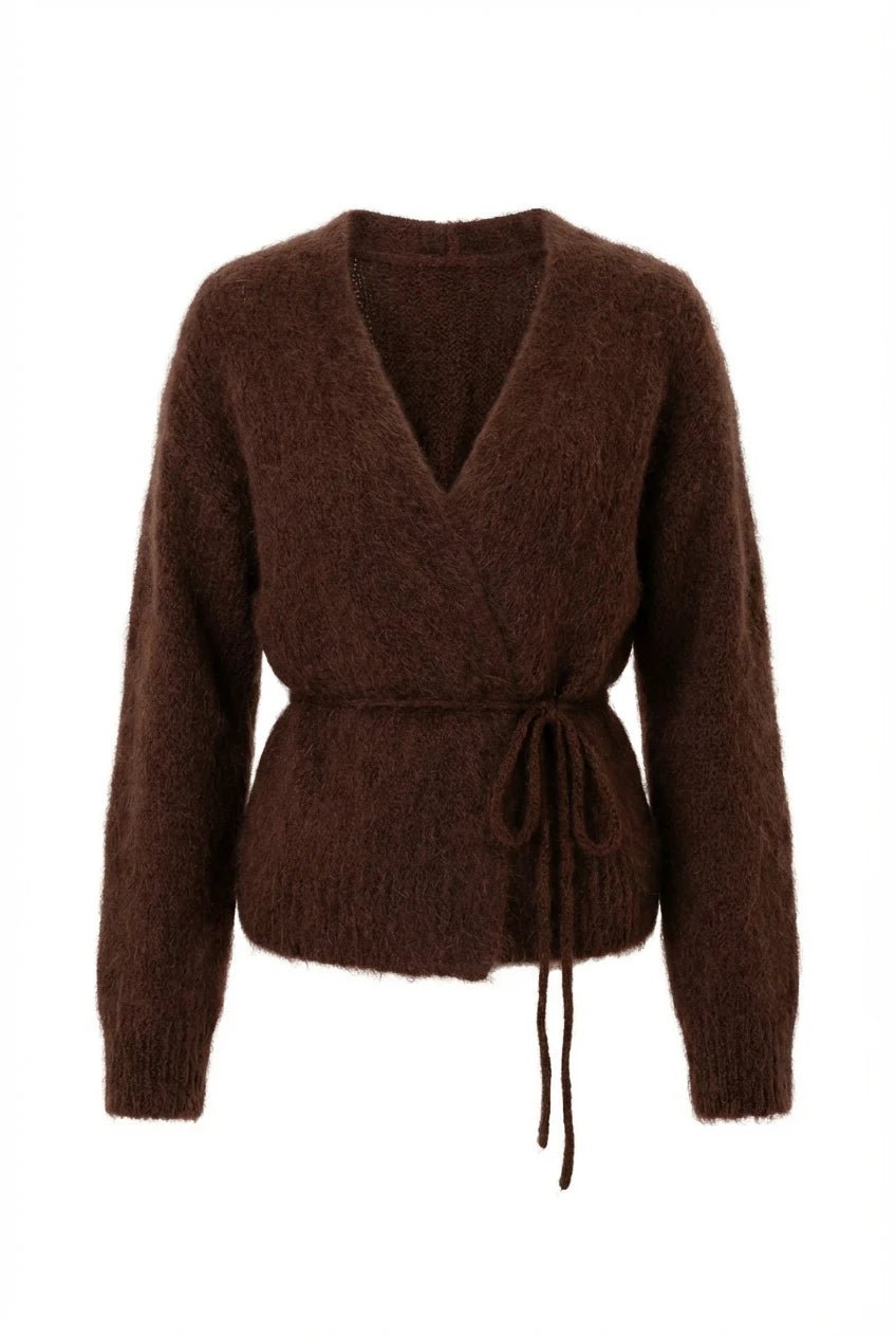 Ida Wrap Cardigan Dark Brown | Genser | Smuk