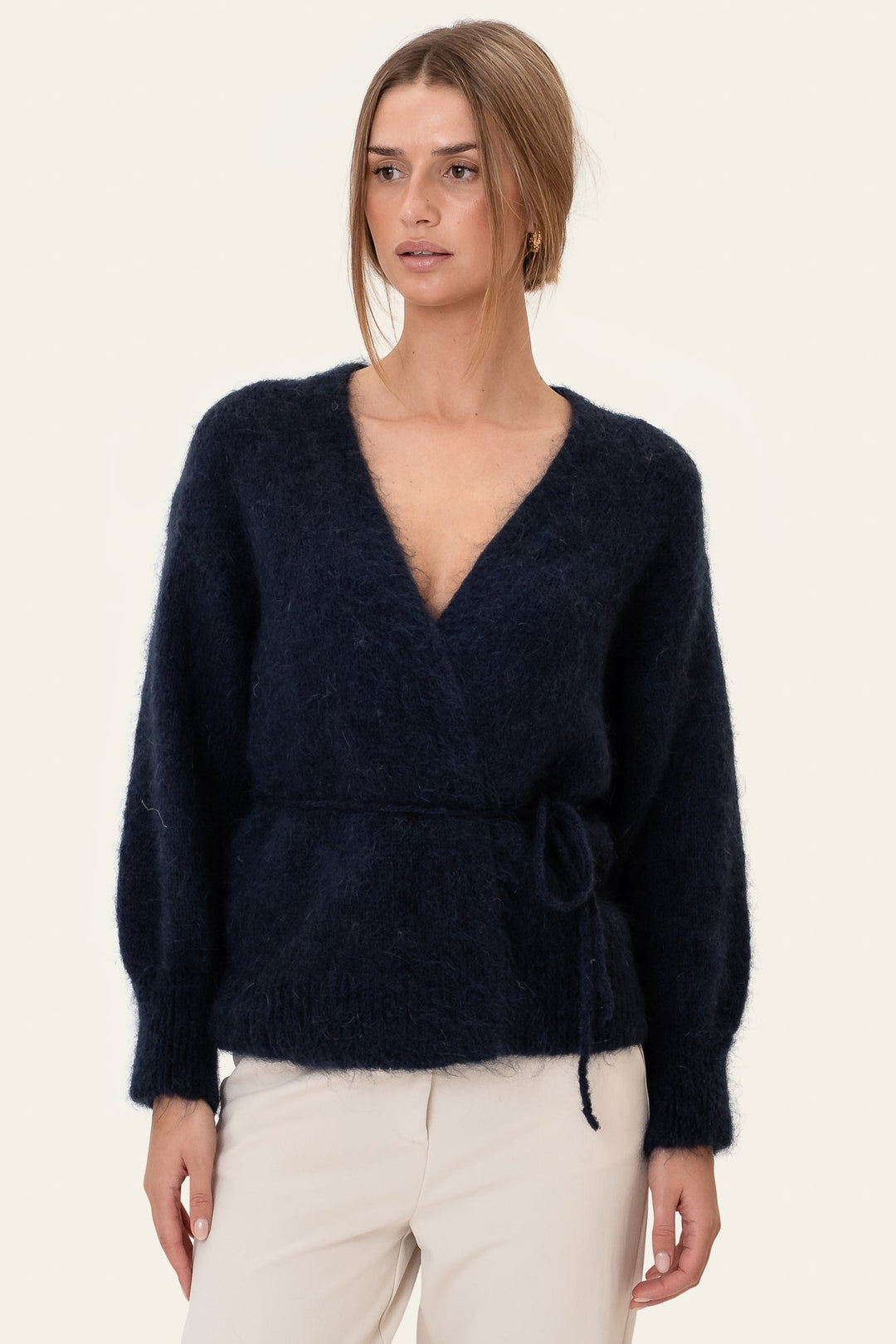 Ida Wrap Cardigan Navy | Genser | Smuk