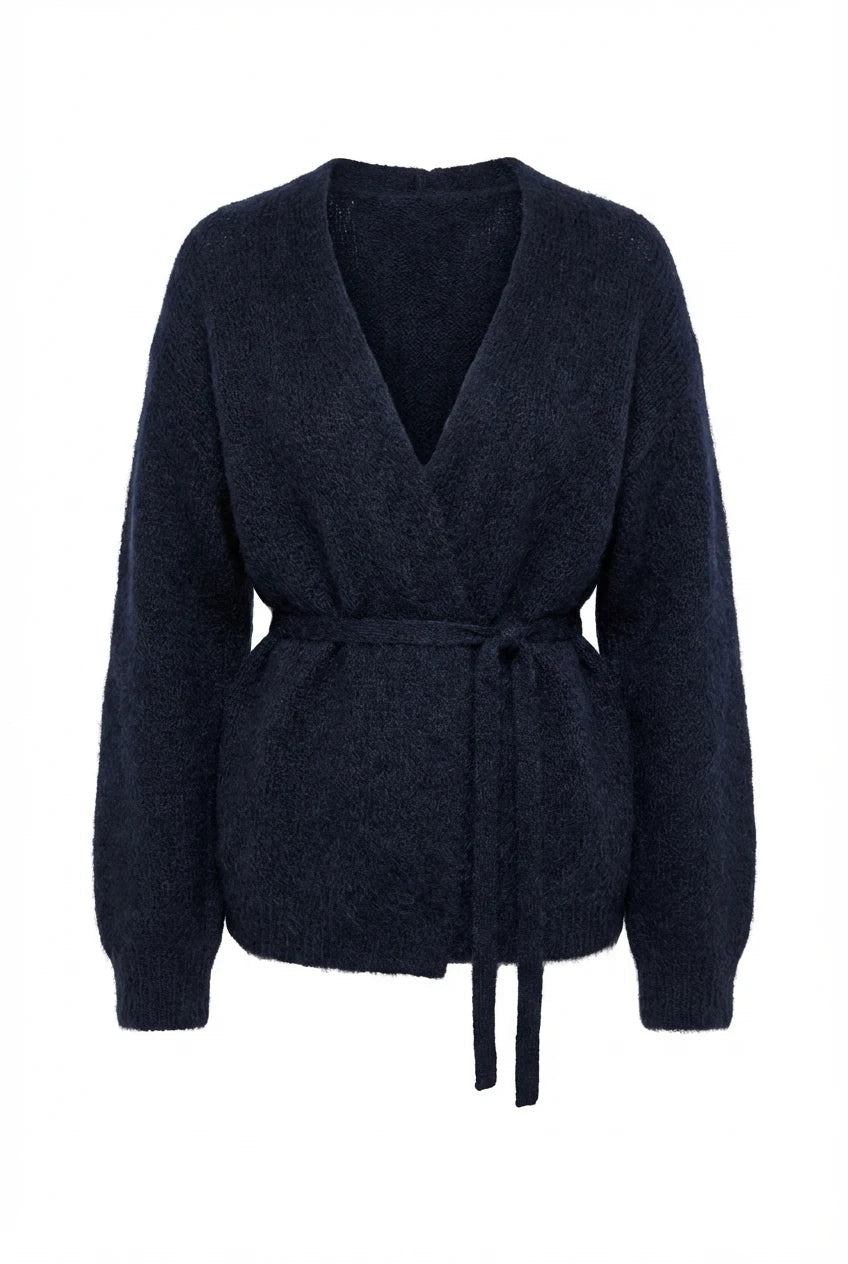 Ida Wrap Cardigan Navy | Genser | Smuk