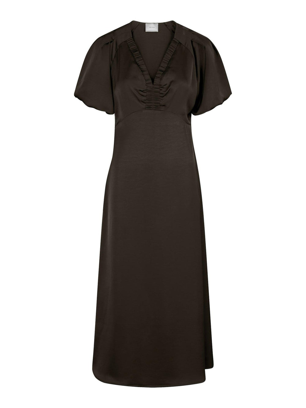 Illana Heavy Sateen Dress Dark Brown | Kjoler | Smuk - Dameklær på nett
