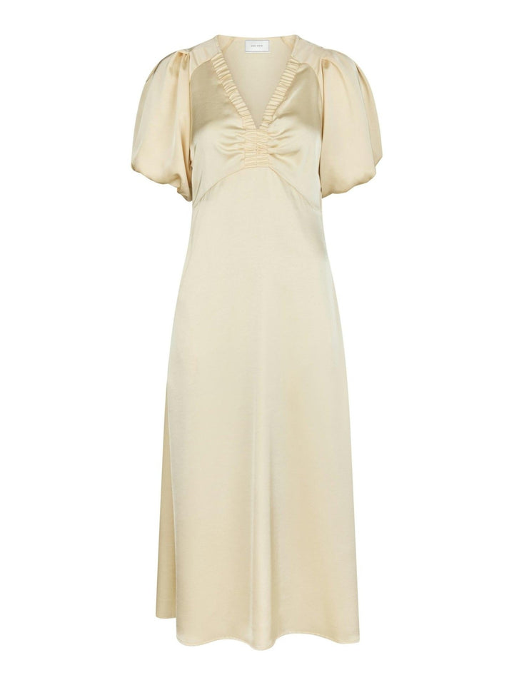 Illana Heavy Sateen Dress Light Yellow | Kjoler | Smuk - Dameklær på nett