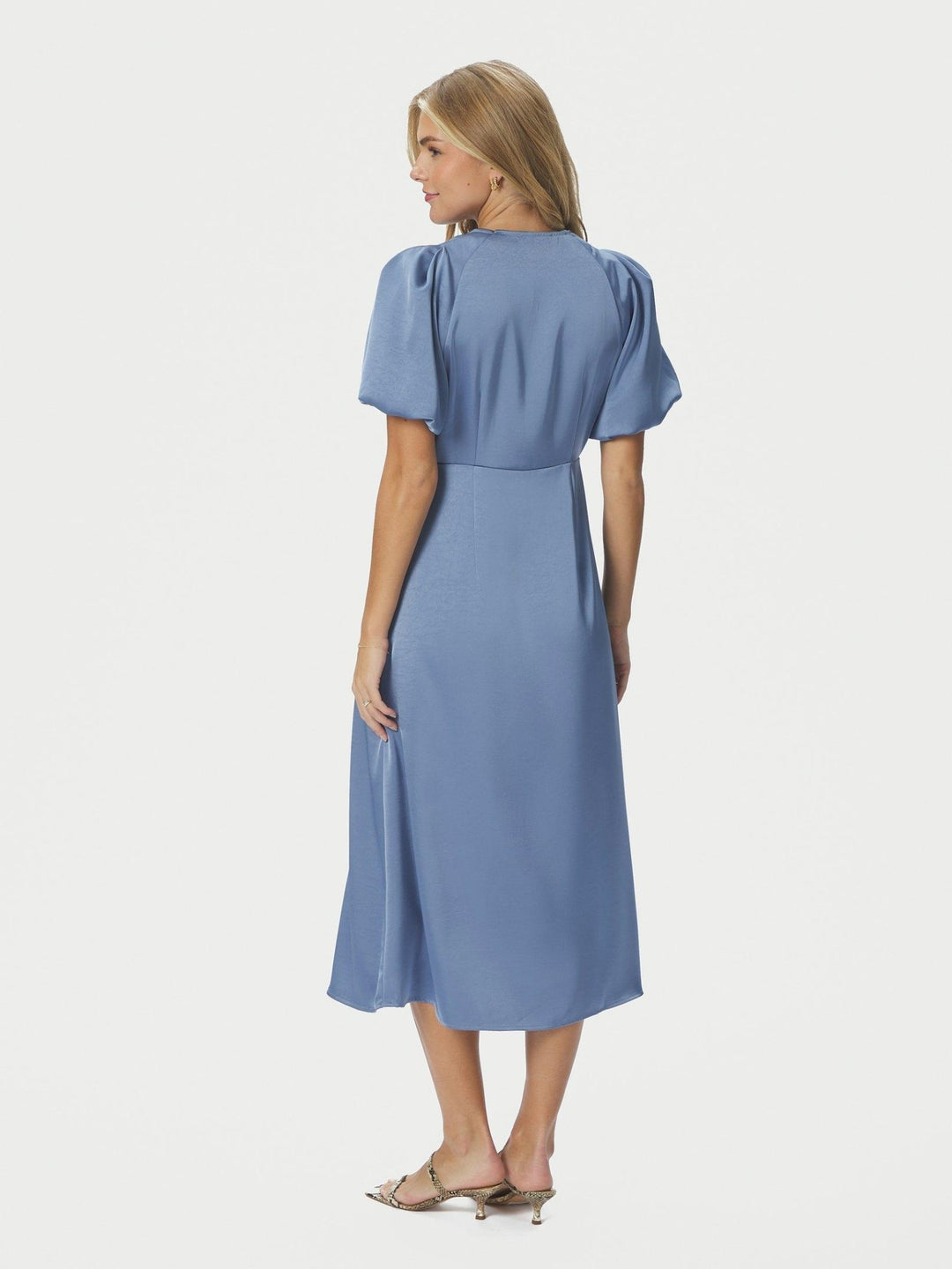 Illana Heavy Sateen Dress Smoke Blue | Kjoler | Smuk