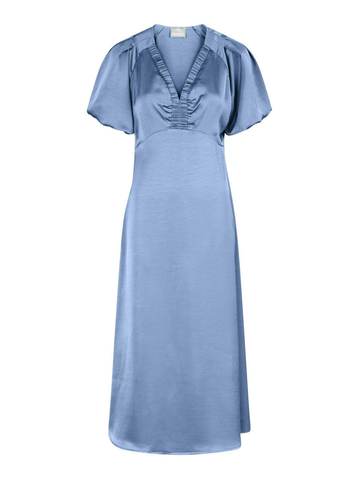 Illana Heavy Sateen Dress Smoke Blue | Kjoler | Smuk