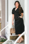 Illana Poplin Dress Black
