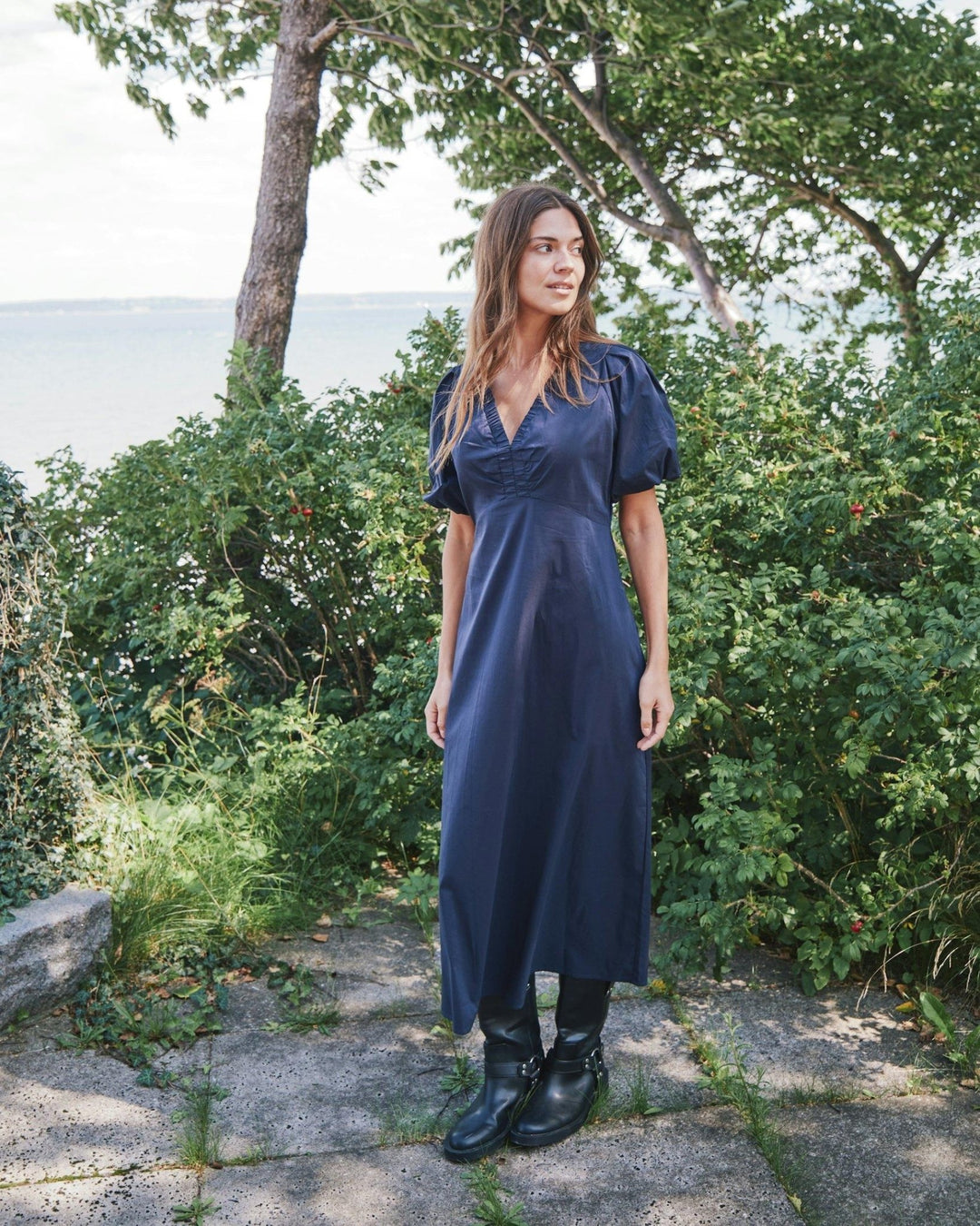 Illana Poplin Dress Navy | Kjoler | Smuk