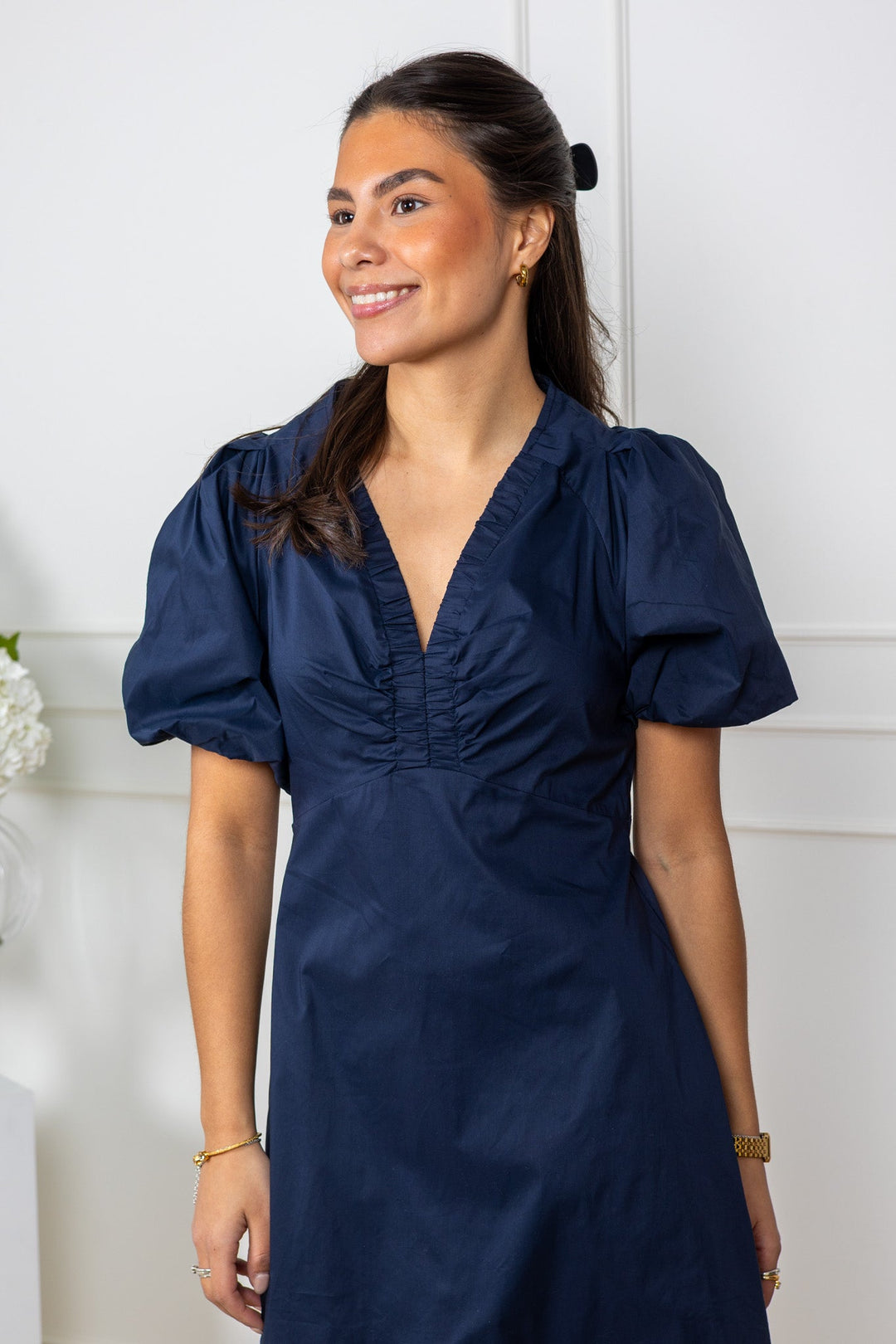 Illana Poplin Dress Navy | Kjoler | Smuk