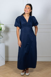 Illana Poplin Dress Navy