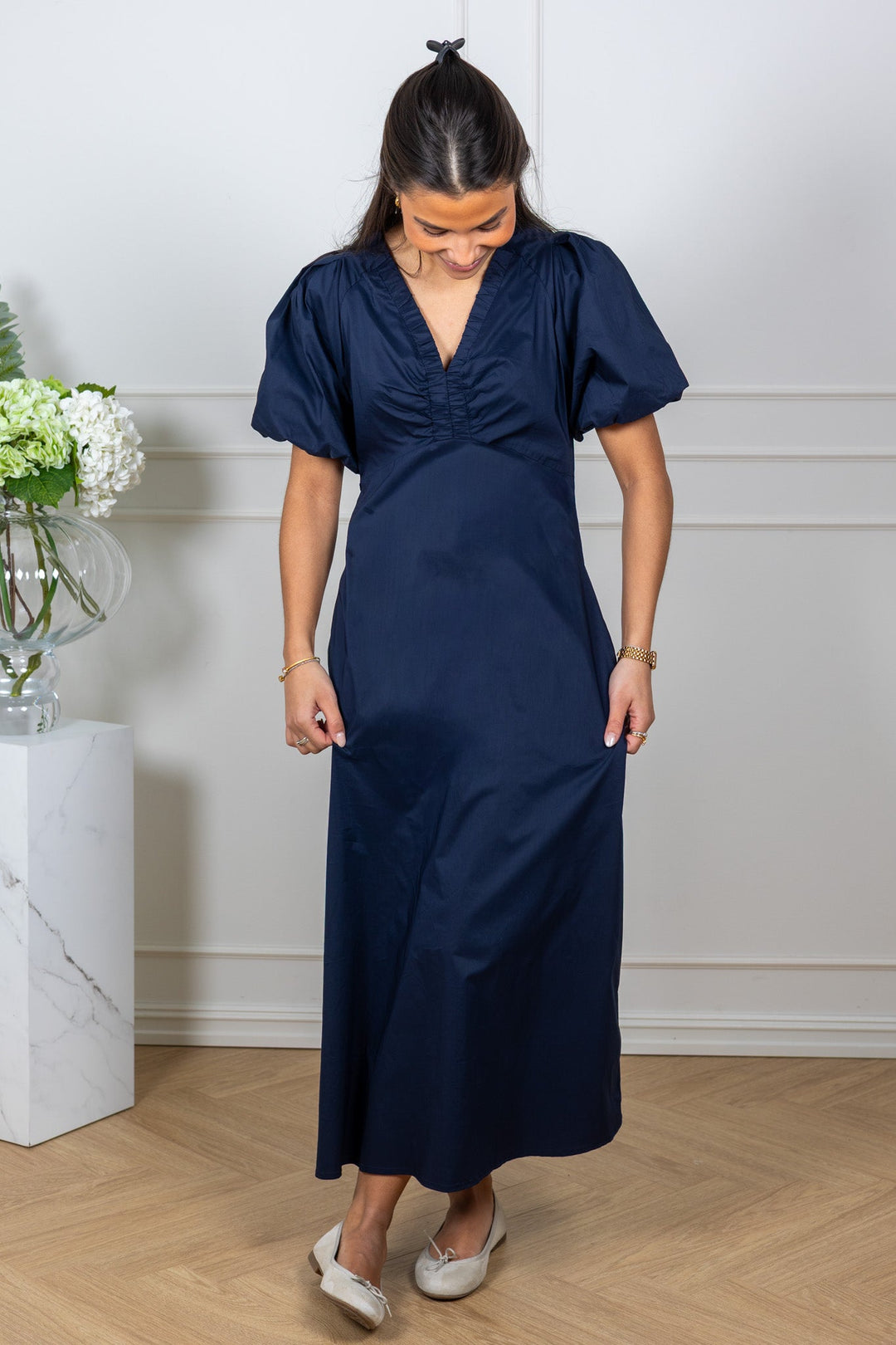 Illana Poplin Dress Navy | Kjoler | Smuk