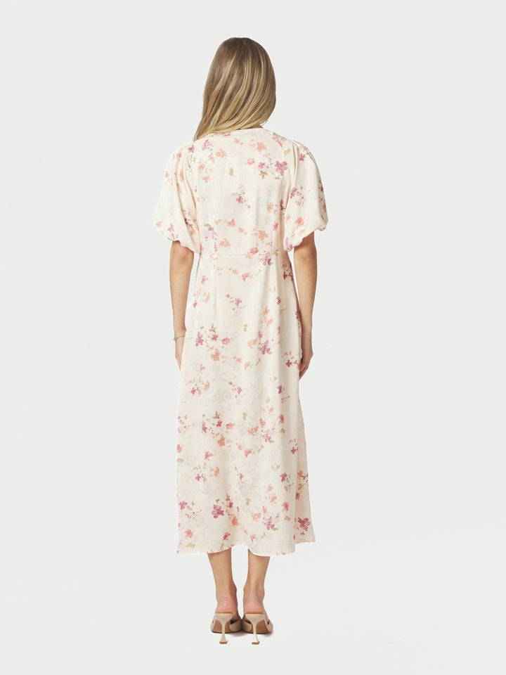 Illana Sateen Print Dress Creme | Kjoler | Smuk