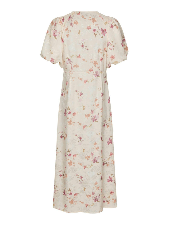 Illana Sateen Print Dress Creme | Kjoler | Smuk