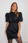 Ilza 2/4 Sequin Dress Black